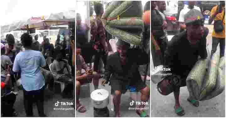 Cash Crunch: Video Trends As Man Shows Up With Bed, Gas Cooker and Pot At The Bank, Demands His Money, (Read & Watch Video Here)