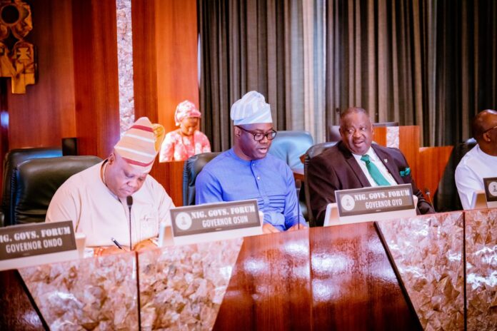 NGF:See Photos As Tinubu,Meets Abdulrazaq, Makinde, Other Nigeria Governors In Aso Rock[DETAILED]