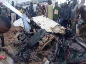 JUST IN:Panic As Helicopter Crashes In Lagos-(See Photos)