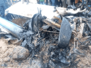 JUST IN:Panic As Helicopter Crashes In Lagos-(See Photos)