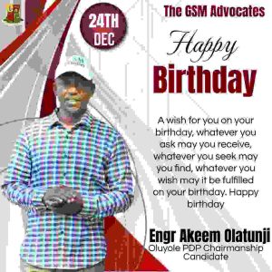 Birthday:"You've Drawn Many People To Progress-Gsm Advocates Celebrates Former PDP PRO, Olatunji 