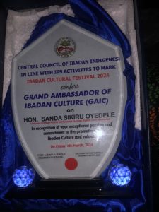 Pictorial:Oyo ALGON Chairman, Sanda Bags CCII Grand Ambassador of Ibadan Culture