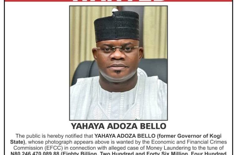 N80bn money laundering: FG places Yahaya Bello on watchlist, immigration alerts DSS
