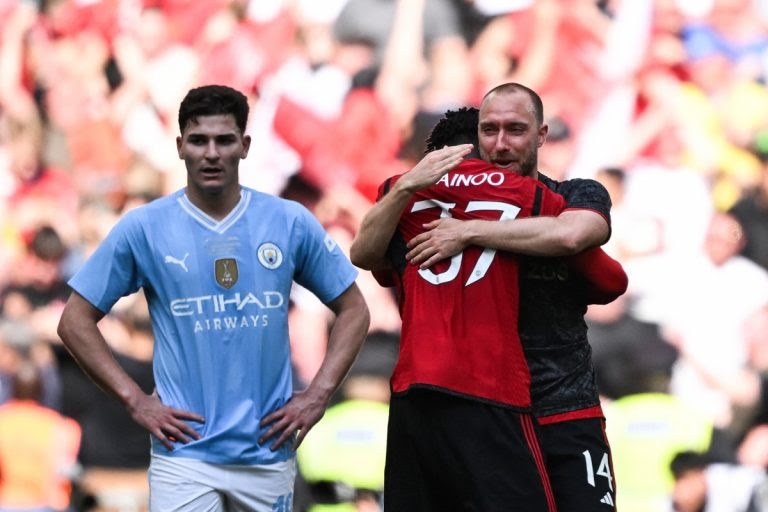 Manchester United Stun Manchester City 2-1 To Win FA Cup