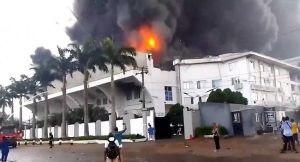 WATCH :HOW INFERNO ENGULFED CHRIS OYAKHILOME'S CHRIST EMBASSY CHURCH HEADQUARTERS: MILLIONS OF DOLLARS LOST IN...