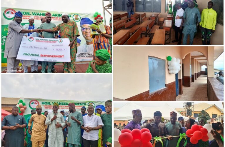 Oyo Lawmaker, Akintayo Empowers Constituents with Millions, Commissions Classrooms – PDP: You Made Us Proud(Photo)