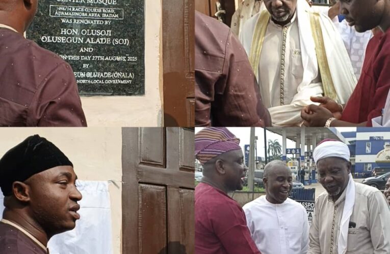 Olufade Commissions Adamasingba Central Mosque Renovated by Champion Of Ibadan Culture, Hon. Olusoji Alade (SOJ)