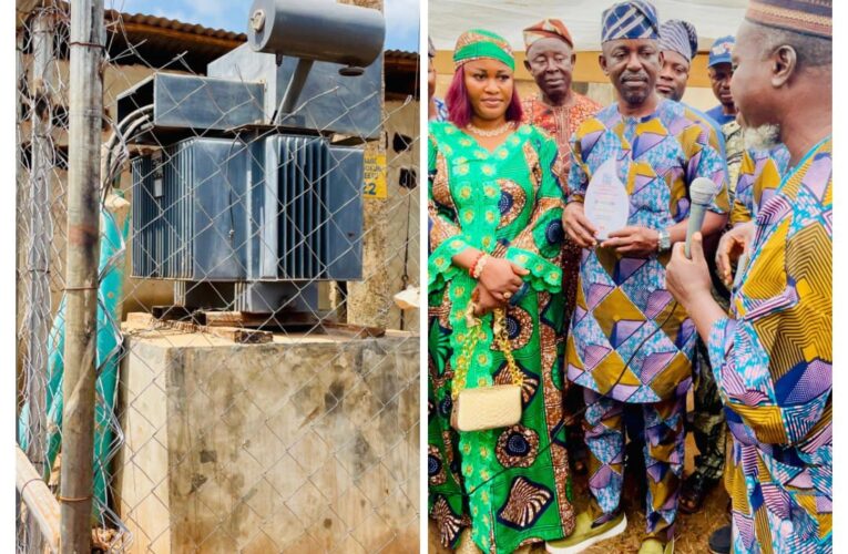 Oluyole LG Chairman, Olatunji  Lights Up Ireakari Community with Rural Electrification Project